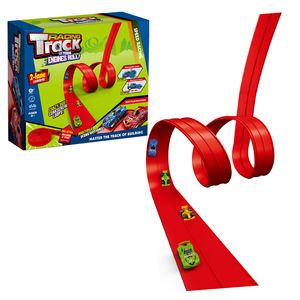 <span class=keywords><strong>Pista</strong></span> de <span class=keywords><strong>carreras</strong></span> flexible mejorada para coches de rueda caliente, pistas enrollables portátiles para niños, compatibles con 4 coches fundidos a presión y ventosas - Product Image 1