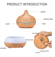 Mini diffuseur d'arôme de bureau LED lampe de nuit chaude humidificateur d'air à ultrasons effet aux chandelles Rechargeable écologique nouveau