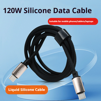 Câble de données en silicone 120W pour ordinateur portable, câble de charge rapide de type C, transfert de données pour Huawei OPPO OnePlus Xiaomi Samsung