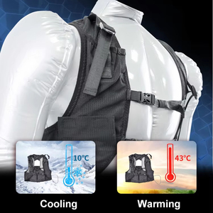 Chaleco Refrigerante con Corrientes de Aire Comprimido, Chaleco de <span class=keywords><strong>Verano</strong></span> con Viento Frío, Traje de Aire Acondicionado Holgado Negro - Product Image 1