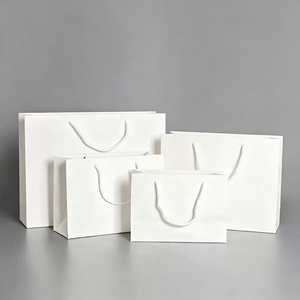 Sacchetto di Carta per Shopping <span class=keywords><strong>e</strong></span> Regalo con Logo Personalizzato, Prezzo all'Ingrosso, Nero Opaco, Marrone, Bianco, per Confezionamento Abbigliamento - Product Image 6