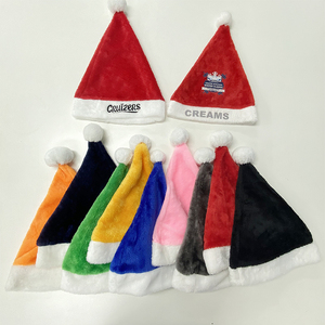 Casquette <span class=keywords><strong>de</strong></span> Noël en velours épais avec broderie <span class=keywords><strong>de</strong></span> logo <span class=keywords><strong>personnalisé</strong></span>, chapeau <span class=keywords><strong>de</strong></span> Noël, chapeau <span class=keywords><strong>de</strong></span> Père Noël pour célébrer - Product Image 2