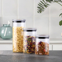 Ensemble de bocaux hermétiques en verre transparent 2025 pour la cuisine, pour une organisation efficace des produits secs, des noix, des pâtes