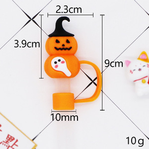 Cent dessins animés ludiques boisson paille décor Toppers 8mm/10mm Silicone anti-poussière paille à boire couvre pour accessoire de paille - Product Image 4