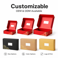 Caja de Envío Roja Personalizada con Logotipo, Embalaje de Cartón Corrugado al por Mayor para Ropa y Cosméticos de Comercio Electrónico