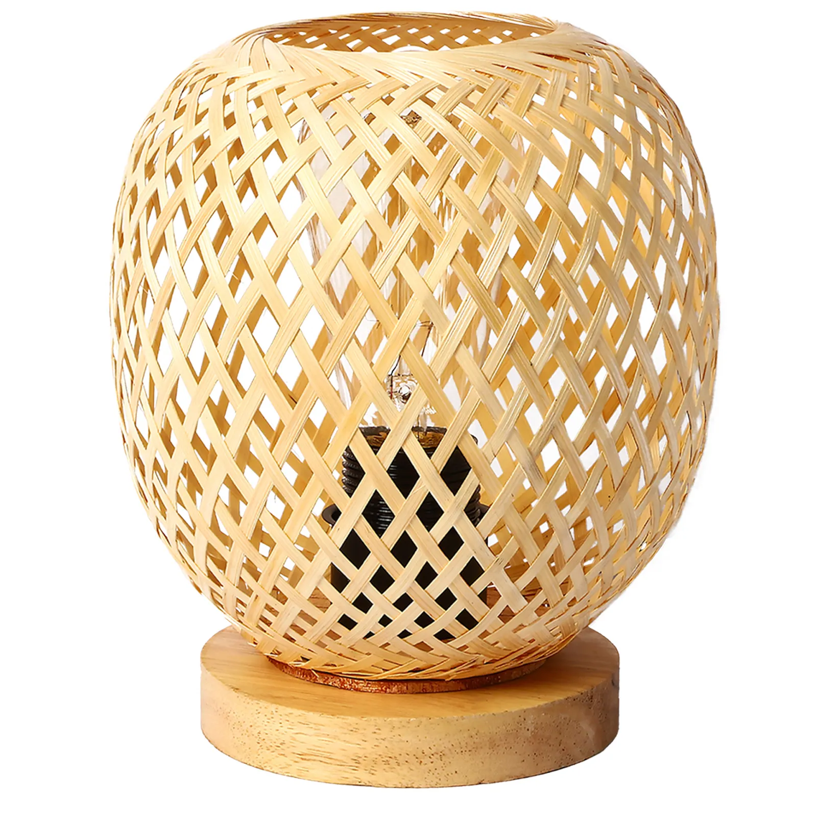 Винтажная бамбуковая ротанговая лампа ручной работы украшение для гостиной спальня прикроватная бамбуковая настольная лампа