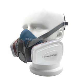 Desain baru M701 penutup wajah setengah silikon masker Gas Filter ganda <span class=keywords><strong>Respirator</strong></span> katup pernapasan dapat disesuaikan klip hidung untuk pelukis - Product Image 1