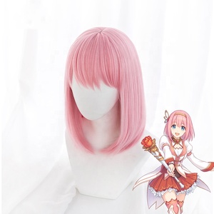 Vente en gros princesse Connect Re: plongée <span class=keywords><strong>Anime</strong></span> Peluca 35cm court droit rose Kusano Yui perruque synthétique <span class=keywords><strong>Anime</strong></span> Cosplay Costume perruques - Product Image 3