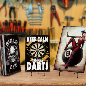 Placchetta da biliardo in metallo segno di freccette Vintage di latta segno uomo Cave Bar decorazione Pub in metallo Vintage segno - Product Image 6