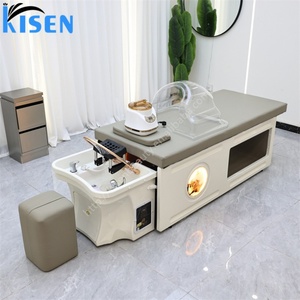 อ่างสระผมเคลื่อนที่สีขาวขายดี KISEN พร้อมเตียงสปาสำหรับนวดศีรษะแบบญี่ปุ่น - Product Image 1