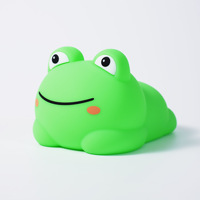 Lampe de chevet créative pour enfants en forme de grenouille avec charge USB en silicone, contrôle par applaudissement, éclairage à 3 ambiances et minuterie de sommeil