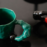 Mug en céramique rétro fait main avec poignée, compatible lave-vaisselle et micro-ondes - Cadeau d'anniversaire pour café, lait et eau (emballage anti-dommages)