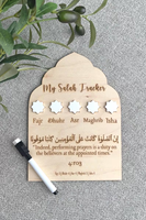 Pafu Cadeau Musulman Planificateur Islamique Journal de Prière pour Enfants Suivi de Prière en Bois