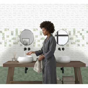 Carreaux muraux en céramique numérique émaillée vert classique 12x18 300x450mm, finition brillante HD, style japonais, pour salle de bain, cuisine, extérieur, vente en gros - Product Image 1
