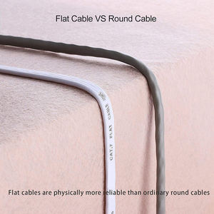 Câble de raccordement plat FTP Catégorie 6, gaine en PVC, cuivre massif, 8 conducteurs, câble réseau - Product Image 4