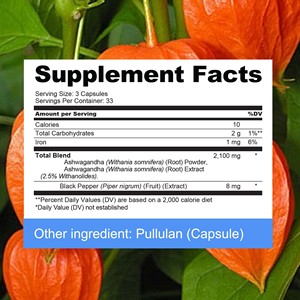 Cápsulas de Ashwagandha OEM de Alta Calidad 2100mg, Apoyo para el Alivio del Estrés, Energía y Bienestar Diario - Product Image 2