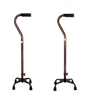 Big four legged adjustable elderly crutches high-quality antique bronze color safe and convenient crutches