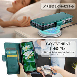 Haute qualité pour CaseMe étui portefeuille en cuir à rabat lisse magnétique pour Samsung pour Galaxy Z Fold 6 7 5 téléphones mobiles - Product Image 2