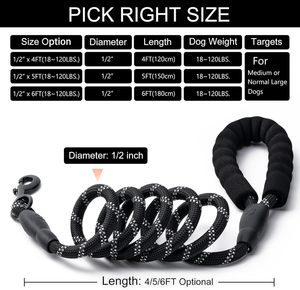 Hot Selling Classic & Fashion 5FT 1.5m Length 1.2cm Thickness Durable Reflective Nylon Dog Traction <b>Braided</b> Leash - Product Image 4