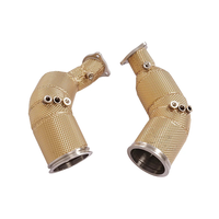 Tubo de Escape de Alto Flujo SS304 para Audi RS4 RS5 2.9T B9.5 2020-2024, Tubo de Escape Aislado Dorado, Mejora de Potencia