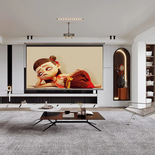 Smart Living Room Modern Gray Custom Furniture TV Cabinet Full Wall-Mounted TV Unit