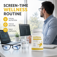 Complément alimentaire en capsules de lutéine et de zéaxanthine, formule OEM Daily Eye Nutrition, 60 unités, bien-être quotidien, utilisation facile.