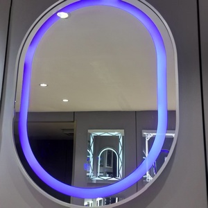 <span class=keywords><strong>Espejo</strong></span> de <span class=keywords><strong>baño</strong></span> inteligente <span class=keywords><strong>LED</strong></span> con marco de metal de borde estrecho personalizado de fábrica con iluminación inteligente para SALÓN DE Hotel en casa - Product Image 5