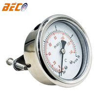 YN60 Axial Mount Shock-Resistant Pressure Gauge 0-10 Bar/140 Psi with U-Type Back Mount Bracket Water and Air Pressure Gauge