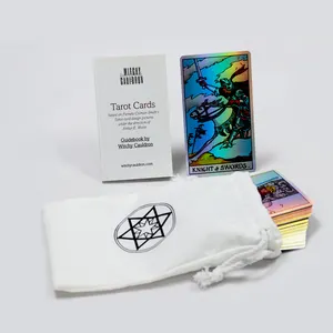 Kunden spezifische holo graphische klassische Fahrer exquisite Tarot karten druck Großhandel Luxus psyche delische Tarot karten für Spiel party