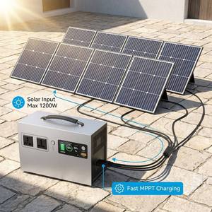 Station d'alimentation portable D1200 1200W 1280Wh, générateur solaire à charge rapide et intelligente pour le camping et la sauvegarde à domicile - Product Image 3