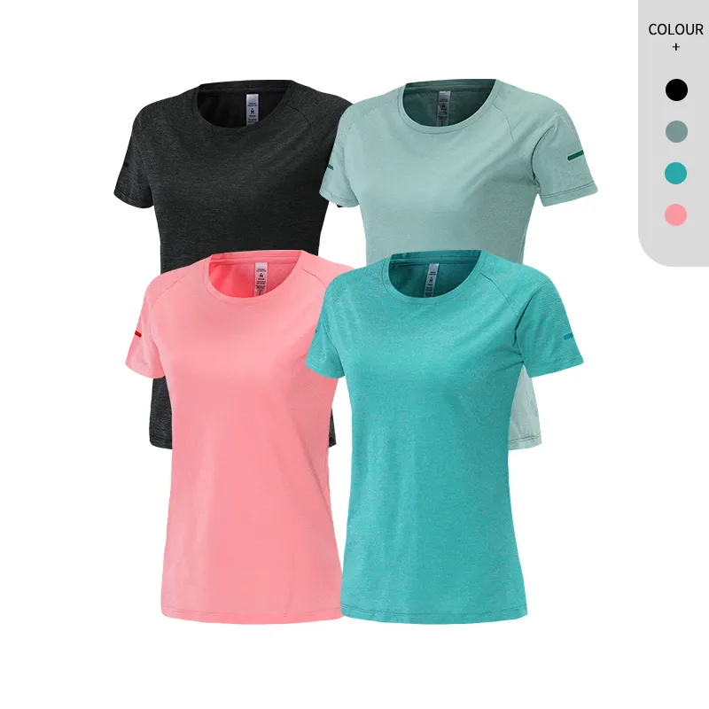 Camiseta de Yoga para mujer, ropa deportiva de entrenamiento de secado rápido, personalizada, para correr y hacer ejercicio