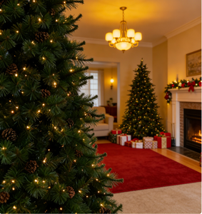 <span class=keywords><strong>Sapin</strong></span> <span class=keywords><strong>de</strong></span> Noël artificiel en pin <span class=keywords><strong>de</strong></span> 2,3 m pré-décoré avec base autoportante, résistant aux intempéries, écologique, pour la maison, les fêtes, l'intérieur et usage commercial - Product Image 6