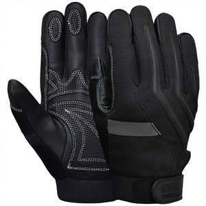 Custom Wholesale High Quality Black Mechanic Safety <b>Gloves</b> Cotton/Polyester/Spandex Eco-Friendly Breathable Four Seasons for Men - Product Image 1