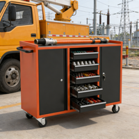 Armoire à outils métallique robuste et moderne à 5 tiroirs avec serrure à clé, chariot de rangement personnalisable OEM pour garage et atelier