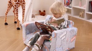 Fauteuil convertible Addreen pour enfants, <span class=keywords><strong>canapé</strong></span>-lit doux pour tout-petits, matériau en mousse confortable pour salon, chambre, école, extérieur - Product Image 3