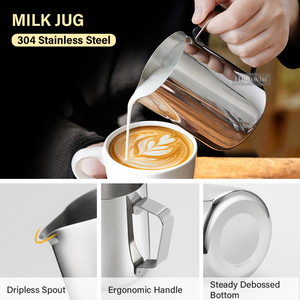 HIGHWIN Espresso Tool <strong>Set</strong> 5PCS Espresso Accessories Kit 51mm <strong>Coffee</strong> <strong>Tamper</strong> Tools Stainless Steel Milk Pitcher - Product Image 4
