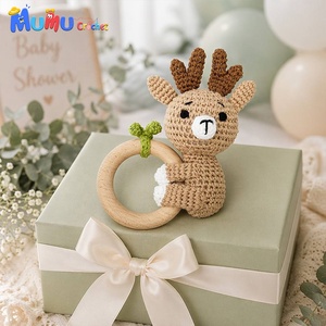 Juguete <span class=keywords><strong>de</strong></span> dentición <span class=keywords><strong>de</strong></span> algodón amigurumi <span class=keywords><strong>de</strong></span> conejito <span class=keywords><strong>de</strong></span> ganchillo hecho a mano personalizado al por mayor para regalo <span class=keywords><strong>de</strong></span> baby shower y suministros para tiendas - Product Image 3