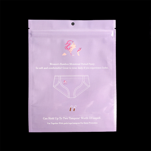 Bajo MOQ personalizado impreso servilleta sanitaria bolsa de embalaje de plástico bolsa plana cremallera para ropa interior <span class=keywords><strong>calzoncillos</strong></span> Pantalones de seguridad - Product Image 2