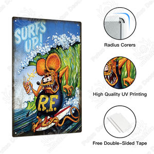 ป้ายโลหะวินเทจลาย <span class=keywords><strong>Rat</strong></span> <span class=keywords><strong>Fink</strong></span> จาก Putuo Decor ขายส่ง ป้ายติดผนังสไตล์เรโทร ตกแต่งโรงรถหรือห้องชาย - Product Image 3