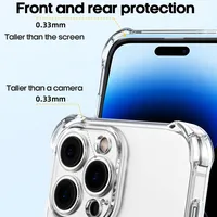 Étui de protection transparent de luxe pour iPhone 16 15 14 13 12 11 Pro Max Mini X XR XS Max 8 7 Plus Coque arrière