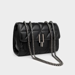 Bolso Bandolera Pequeño <span class=keywords><strong>de</strong></span> Mujer Estilo Nueva <span class=keywords><strong>York</strong></span>, Gran Capacidad, Cuero PU, Cadena con Diseño <span class=keywords><strong>de</strong></span> Rejilla, Correa <span class=keywords><strong>de</strong></span> Hombro Única, Cierre <span class=keywords><strong>de</strong></span> Cremallera, Ranuras para Tarjetas, Moderno - Product Image 1