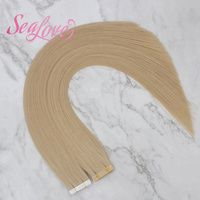 Extensions de cheveux humains Remy à double trame, lisses, avec cuticules intactes, pour salon, à bandes adhésives, vente en gros