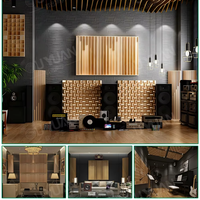 Piège acoustique moderne à basse fréquence Diffuseur de son en bois domestique Solution de conception graphique de piège de basse d'angle pour une utilisation dans un hôtel de gymnastique