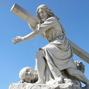 Église catholique chrétienne célèbre grande pierre sculpter jésus 14 Stations neuvième station marbre <span class=keywords><strong>blanc</strong></span> jésus <span class=keywords><strong>tombe</strong></span> troisième fois Sculpture - Product Image 4