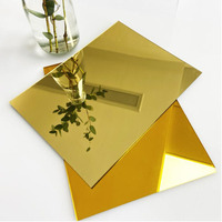 Feuilles de miroir acrylique double face adhésives couleur or rose, argent, noir, 4x8 pieds (8x4 pieds), effet miroir doré