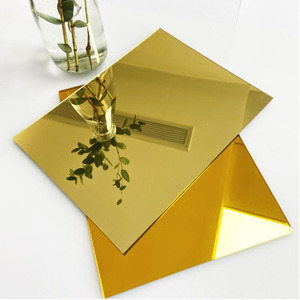 Feuilles de miroir acrylique double face adhésives <span class=keywords><strong>couleur</strong></span> or rose, argent, noir, 4x8 pieds (8x4 pieds), effet miroir doré - Product Image 4
