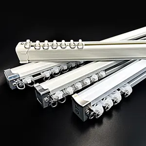 Heavy Duty Curtain Rod Accessories Curtain Rails Aluminum Ceiling Mounted Pulley Curtain Track For Household