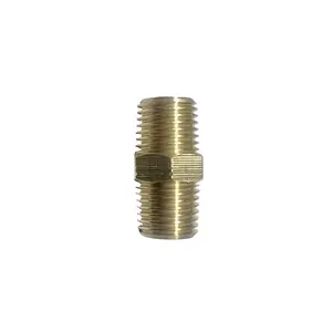 1/8 3/4 Brass Plumbing Materials Fittings Nipple Brass Extension Nipple Equal Male Nipple