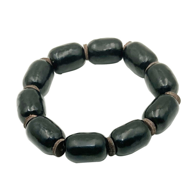 Natural Shungite Barrel-Bead Stone Bracelet, Anxiety Relief Energy Bracelet, EMF Protection Spiritual Jewelry Wholesale