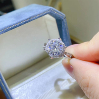 Bague en Moissanite 2 carats couleur D, vente en gros, bague diamant à huit cœurs et huit facettes, beauté européenne, best-seller